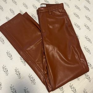 Abercrombie Vegan Leather 90s Straight Pants